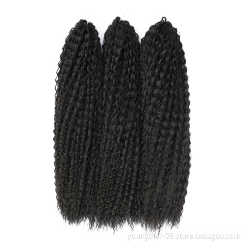 30Inch 130g Brazilian Kinky Curly Bundles  with Frontal Unprocessed Hair Extensions Natural Color